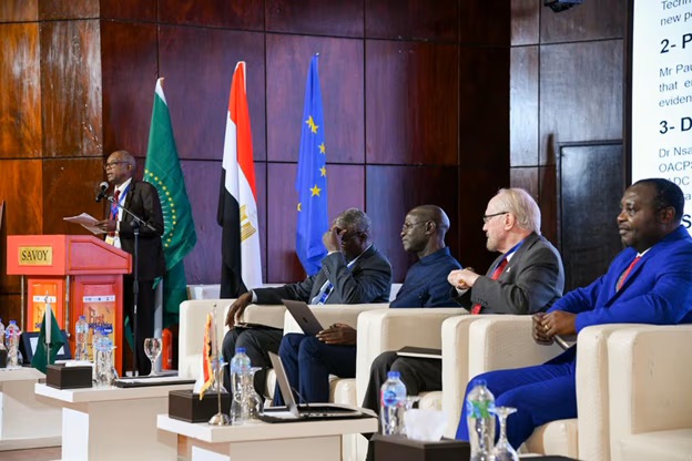 Panel discussion during first Continental Forum of the second phase of the Global Monitoring for Environment and Security & Africa (GMES) Program. Second (from right), Dr Paul Bartel, Chief of Party, SERVIR WA.